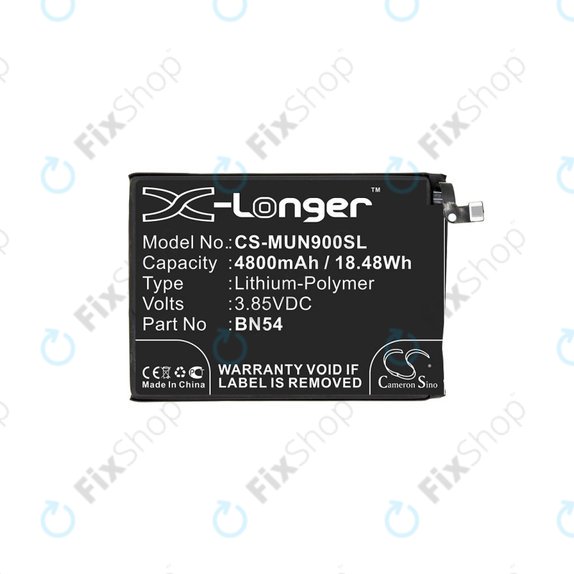 Batteria per Xiaomi Redmi 9 M2004J19G, 4800mAh, Li-Pol, 3.85 V, BN54, HQ