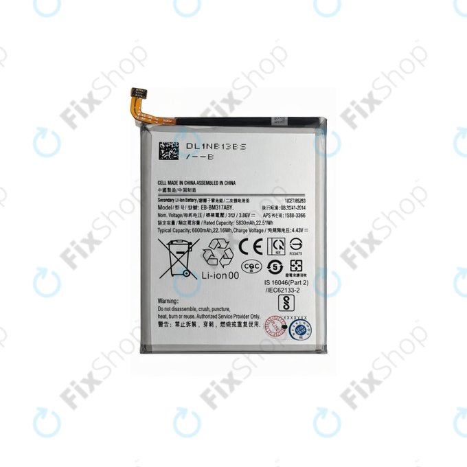 Batteria per Samsung M31 M315F, M31s M317F, EB-BM317ABY, 6000mAh