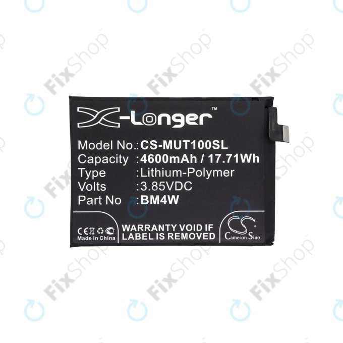 Batteria per Xiaomi Mi 10T Lite 5G, 4600mAh, Li-Pol, 3.85 V, BM4W, HQ