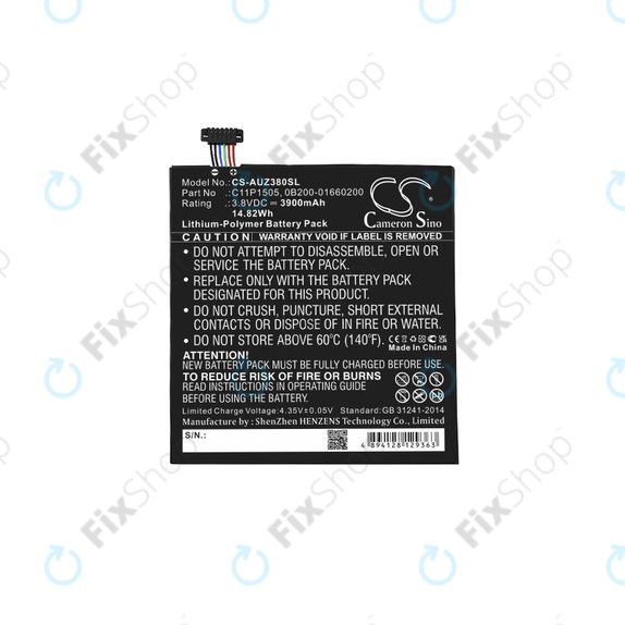 Batteria per Asus ZenPad 8.0 Z380C (P022), C11P1505, 0B200-01660200, 3900mAh, HQ