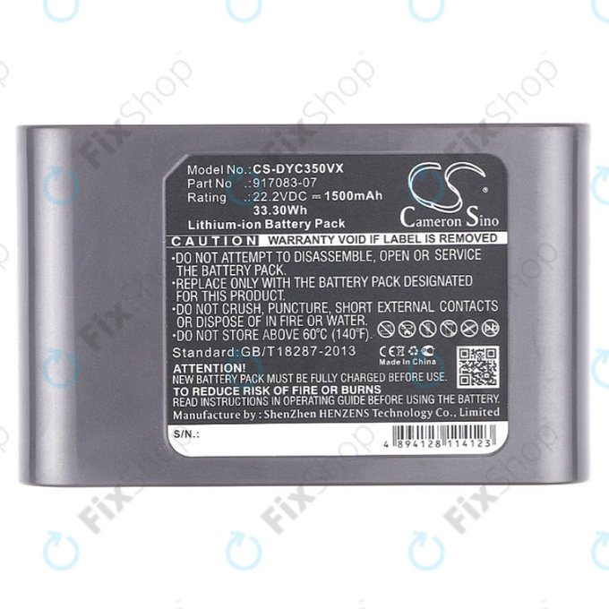 Batteria per Dyson DC-seriess, 917083-07, Li-Ion, 1500mAh, 22.2V, HQ