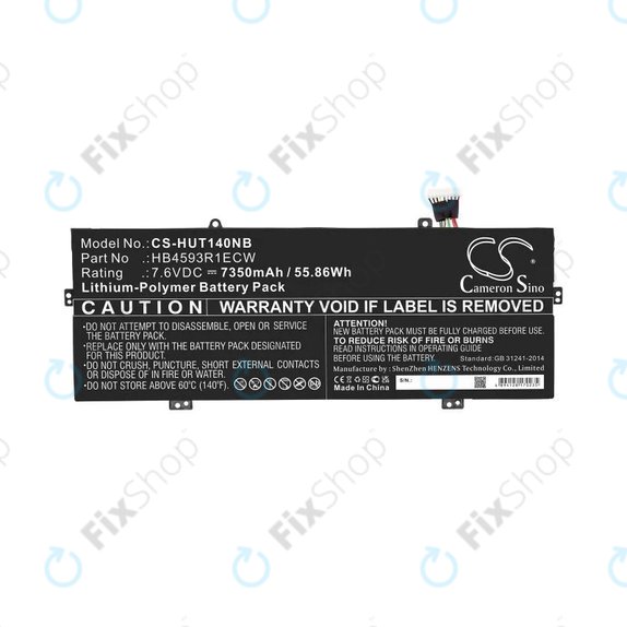 Batteria per Huawei MateBook X Pro, HB4593R1ECW, 7350mAh, HQ