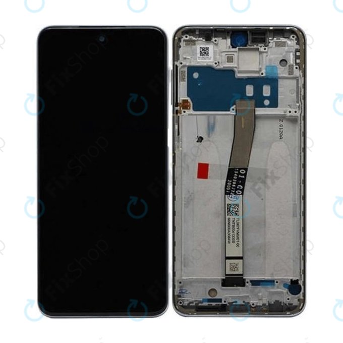 Schermo per Xiaomi Redmi Note 9 Pro, Interstellar Grey, Vetro touch con cornice, 560003J6B200, Genuine Service Pack