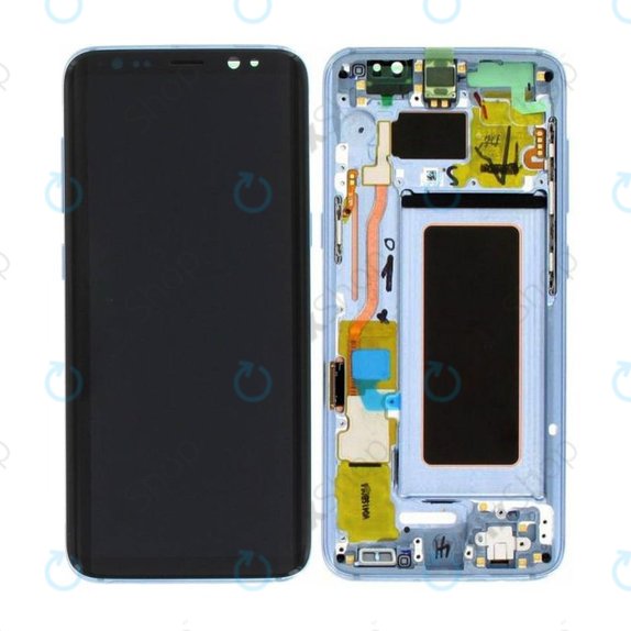 Schermo per Samsung S8 G950F, Coral Blue, Vetro touch con cornice, GH97-20457D, GH97-20473D, GH97-20458D, GH97-20629D, Genuine Service Pack