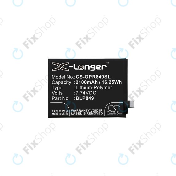 Batteria per Realme GT 5G RMX2202, GT Neo RMX3031, BLP849, 2100mAh, HQ
