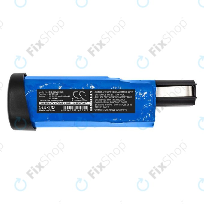 Batteria per Shark WV200UK, WV200 WV201 WV205 WV220 Ion W1 Cord XFBT200, Li-Ion, 2500mAh, 10.8V, HQ