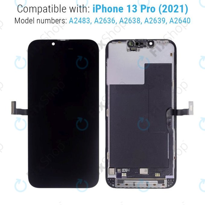Schermo per iPhone 13 Pro, Vetro touch con cornice, Refurbished