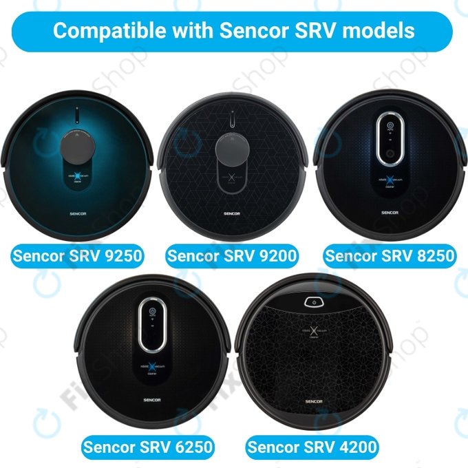 Set di ricambi per Sencor SRV9250, 9200, 8250, 6250, 4200 (1x spazzola principale, 2x filtro, 2x spazzola laterale)