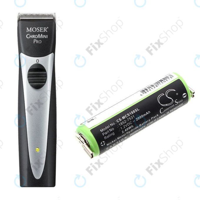 Batteria per Moser Easy Style 1881, 1852-7531, Ni-MH, 2000mAh, 1.2V, HQ