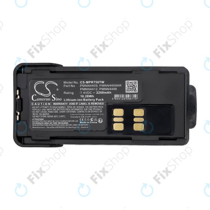 Batteria per Motorola Dp2600e, Dp4000, P8608, Xpr3000, Xpr7350, PMNN4409, Li-Ion, 2200mAh, 7.4V, HQ