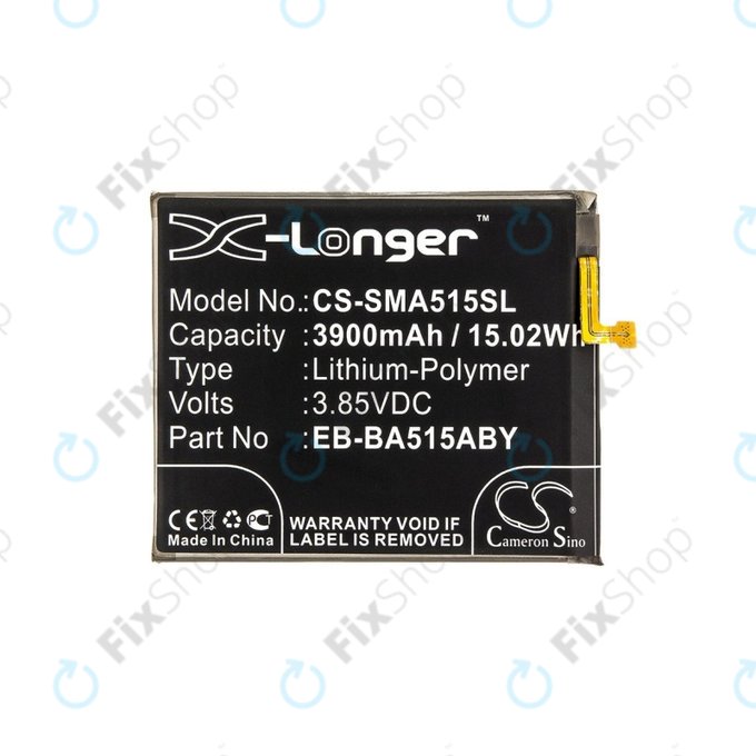 Batteria per Samsung A51 A515F, 3900mAh, Li-Pol, 3.85 V, EB-BA515ABY, HQ