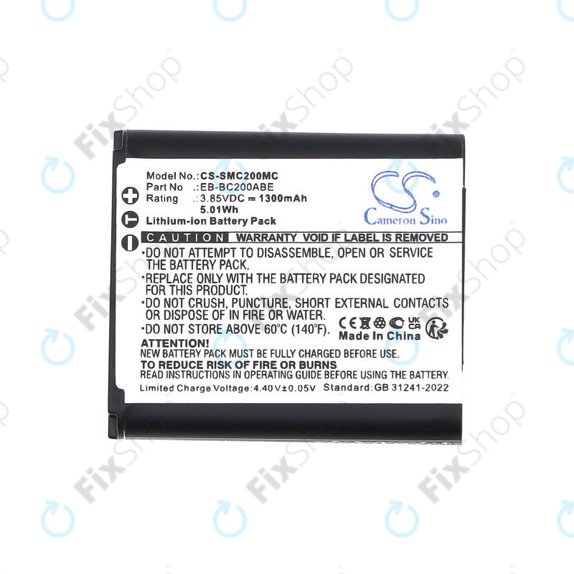 Batteria per Samsung Gear 360, EB-BC200ABE, Li-Ion, 1300mAh, 3.85V, HQ
