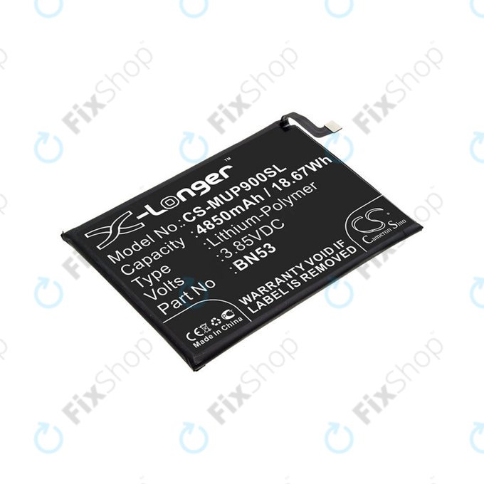 Batteria per Xiaomi Redmi Note 9 Pro, 4850mAh, Li-Pol, 3.85 V, BN53, HQ