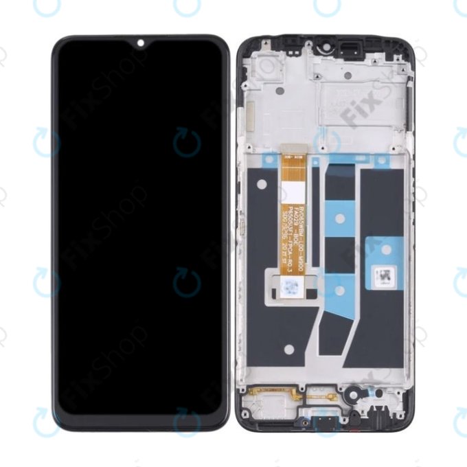Schermo per Oppo A16, A16s, Crystal Black, Vetro touch con cornice