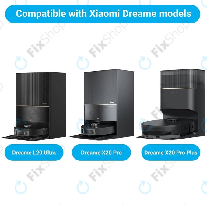 Set di ricambio per Xiaomi Dreame L20 Ultra, X20 Pro, X20 Plus (1x spazzola principale, 2x filtro, 2x spazzola laterale - Black, 4x panno lavapavimenti, 2x sacchetto raccoglipolvere)