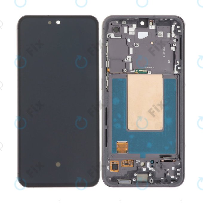 Schermo OLED per Samsung S24 FE S721B, Graphite, Vetro touch con cornice