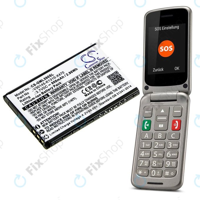 Batteria per Saiet Lumina, Ready, Single, Brondi Amico Favoloso, Gigaset GI390, 590, V30145-K1310-X470, Li-Ion, 3.7V, 800mAh, HQ