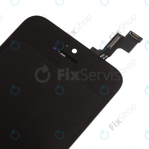 Schermo per iPhone 5S, SE, Black, Vetro touch con cornice