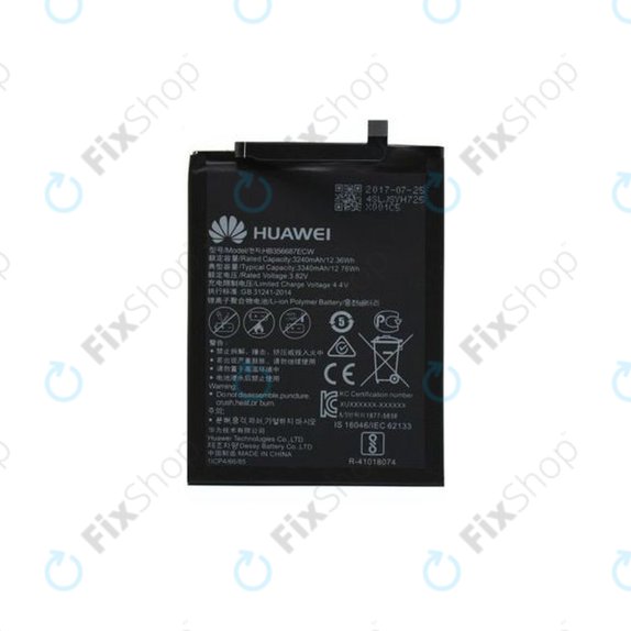 Batteria per Huawei Mate 10 Lite, Honor 7X, Nova 2 Plus, P Smart Plus (Nova 3i), P30 Lite, P30 Lite 2020, HB356687ECW, 24022598, 24022698, 24022872, 3240mAh, Genuine Service Pack