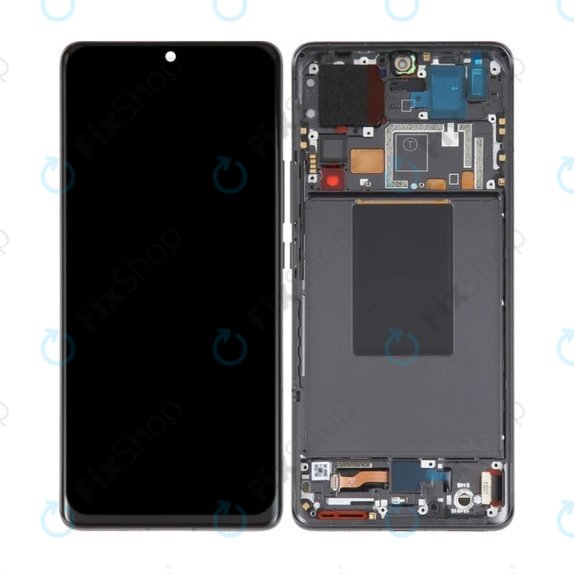 Schermo OLED per Xiaomi 12 Pro 2201122C 2201122G, Black, Vetro touch con cornice