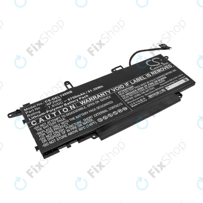 Batteria per Dell Latitude 7310 2-in-1, 7400 2-in-1, NF2MW, Li-Pol, 6750mAh, 7.6V, HQ