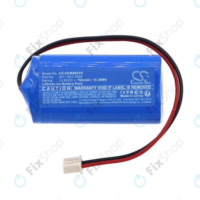Batteria per Ecovacs Winbot 880, 700 201-1907-0302, Li-Ion, 700mAh, 14.8V, HQ