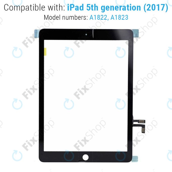 Vetro touch con pulsante Home per iPad (5th Gen 2017), Space Gray