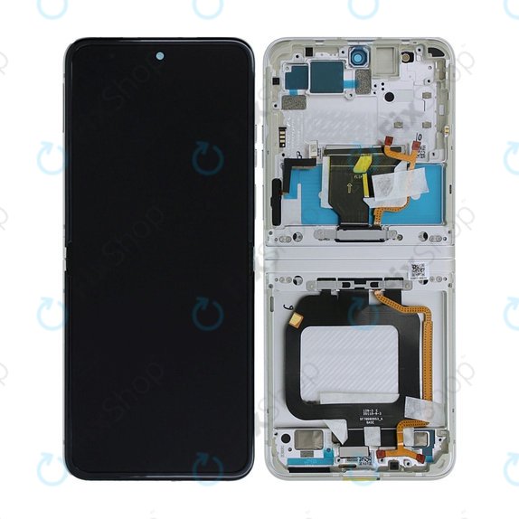 Schermo per Motorola Razr 40, Vanilla Cream, Vetro touch con cornice, 5D68C22835, Genuine Service Pack