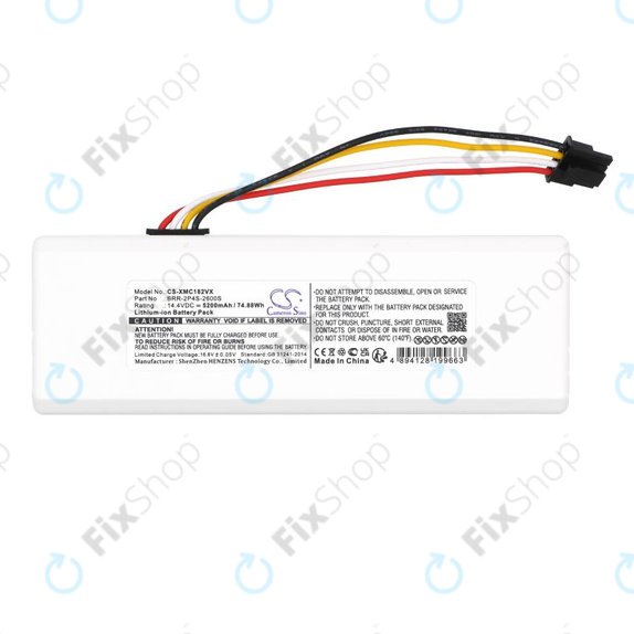 Batteria per Xiaomi Dreame MC1808, RobGoldck 1C BRR-2P4S-2600S, Li-Ion, 5200mAh, 14.4V, HQ