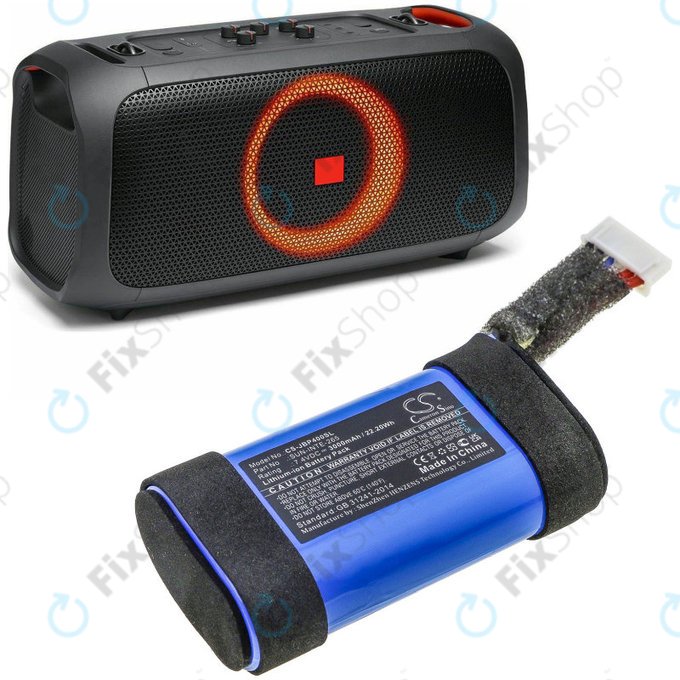 Batteria per JBL PartyBox On-The-Go, SUN-INTE-265, Li-Ion, 3000mAh, 7.4V, HQ