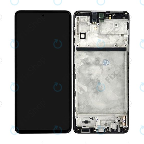 Schermo per Samsung M53 5G M536B, Black, Vetro touch con cornice