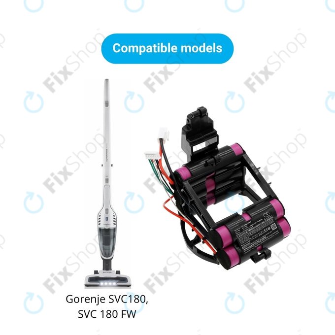 Batteria per Gorenje SVC-seriess, 861789, Li-Ion, 3000mAh, 18.0V, HQ