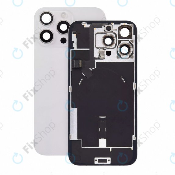 Vetro scocca posteriore per iPhone 16 Pro Max, White Titanium, Pulled A