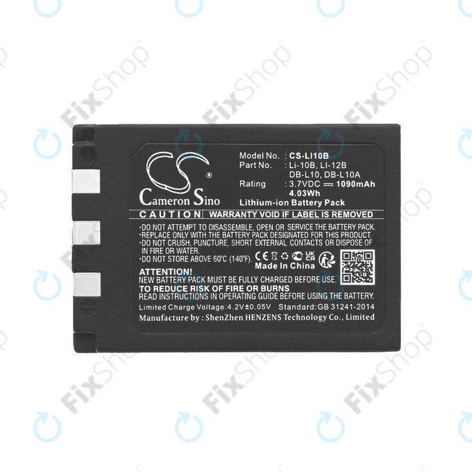 Batteria per Olympus C-765 Zoom, Camedia X-3, Li-10B, Li-Ion, 1090mAh, 3.7V, HQ