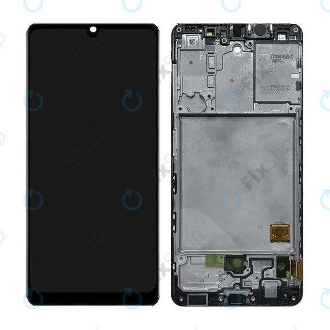 Schermo per Samsung A41 A415F, Prism Crush Black, Vetro touch con cornice