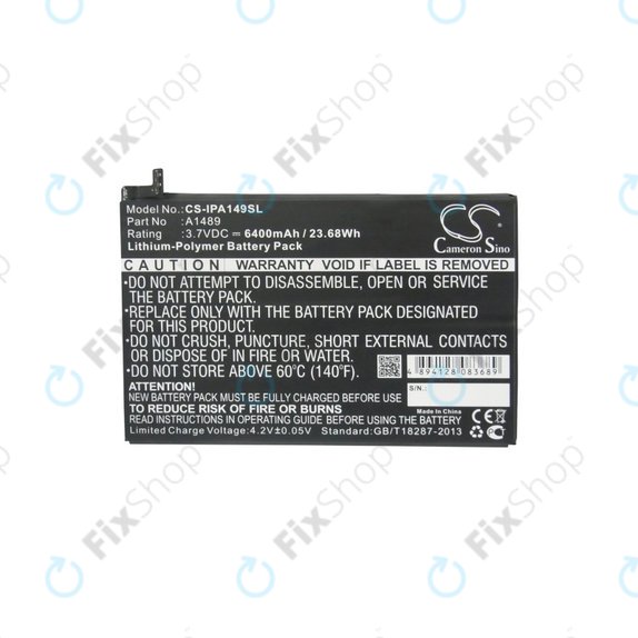 Batteria A1489 per Apple iPad Mini 2, Mini 3, A1512, 6400mAh, HQ