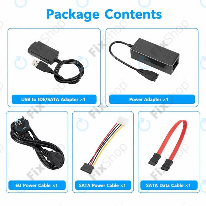 Adattatore USB 2.0 a IDE / SATA per HDD/SSD da 2,5" e 3,5", con alimentatore EU