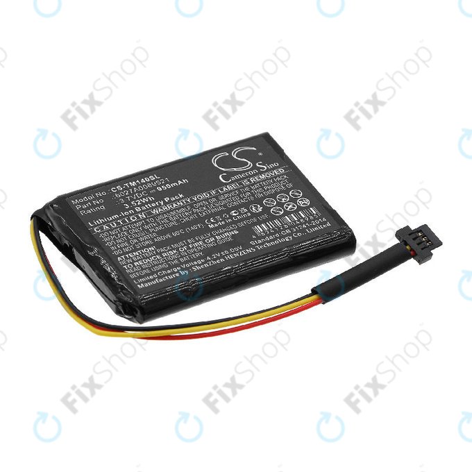 Batteria per TomTom One 140, Go 500, P2, Li-Ion, 950mAh, 3.7V, HQ