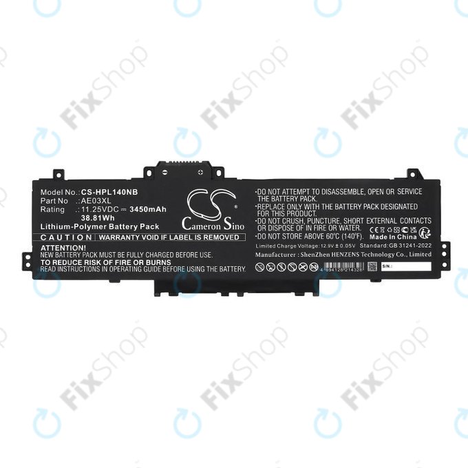 Batteria per HP 14, 15, AE03XL, Li-Pol, 3450mAh, 11.25V, HQ