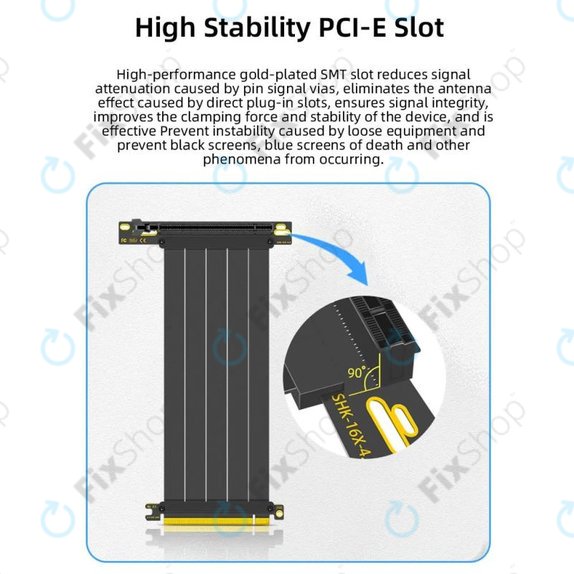 Cavo riser PCIe 4.0 x16 per scheda grafica, 20cm, nero