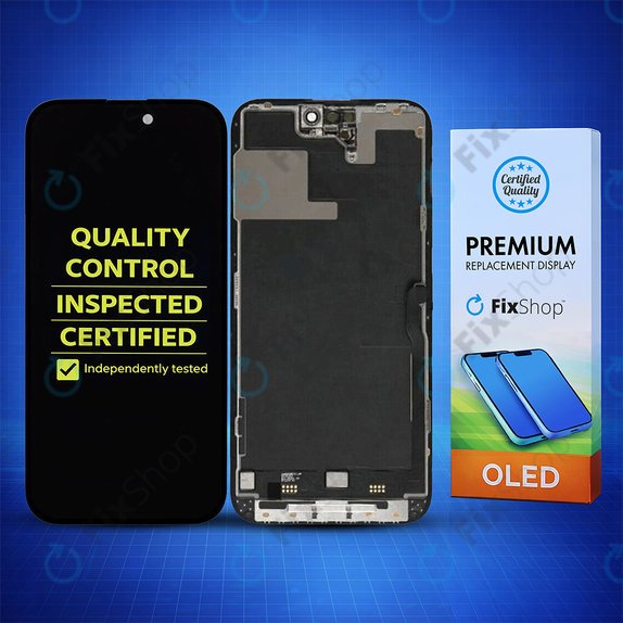 Schermo Hard OLED per iPhone 14 Pro, Vetro touch con cornice, FixPremium