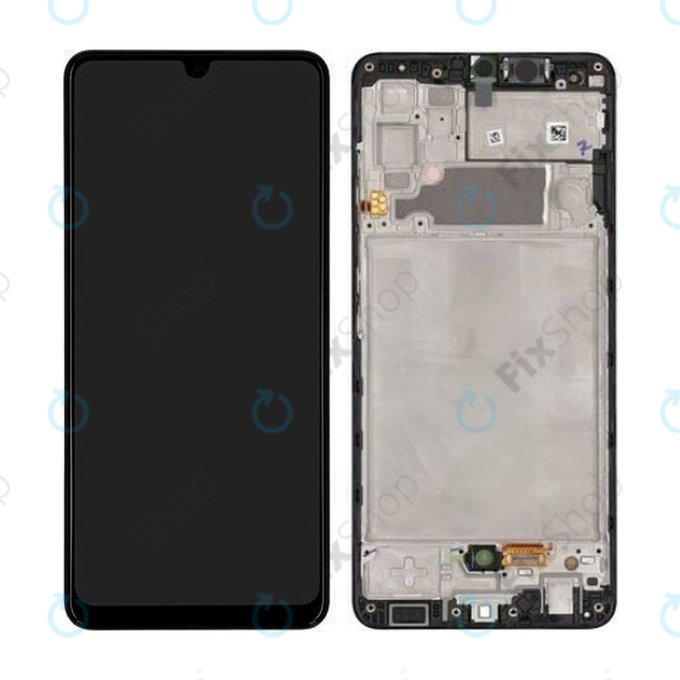 Schermo per Samsung A32 A325F, Awesome Black, Vetro touch con cornice, GH82-25566A, GH82-25579A, Genuine Service Pack