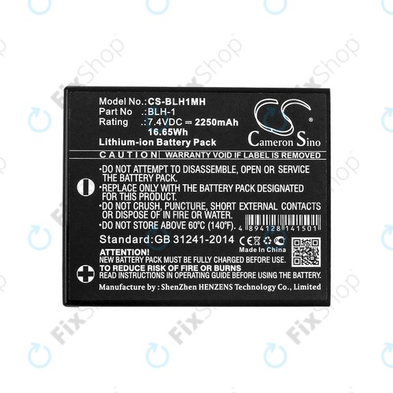 Batteria per Olympus E-M1, BLH-1, Li-Ion, 2250mAh, 7.4V, HQ