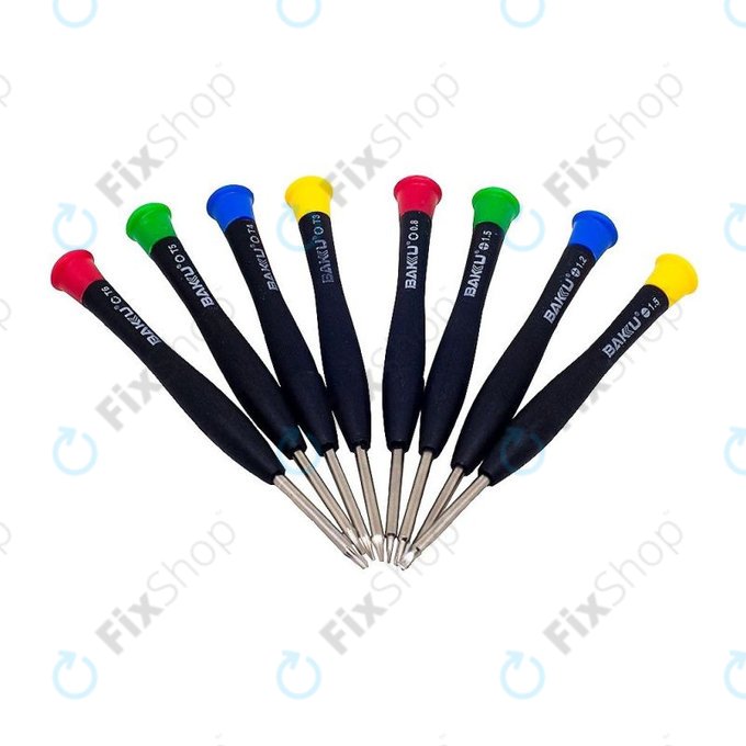 Set cacciaviti per telefoni, tablet e notebook 8 pz, Baku BK-6108