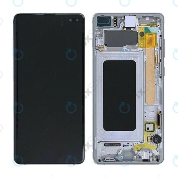 Schermo per Samsung S10 Plus G975F, Prism Black, Vetro touch con cornice