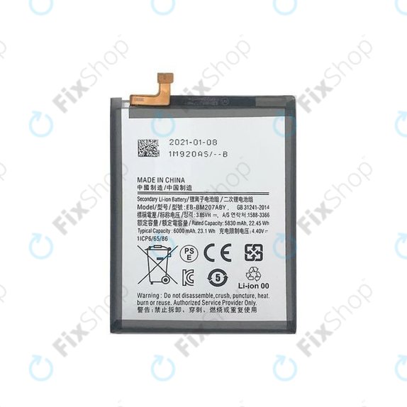 Batteria per Samsung M21 M215F, M30s M307F, EB-BM207ABY, 6000mAh