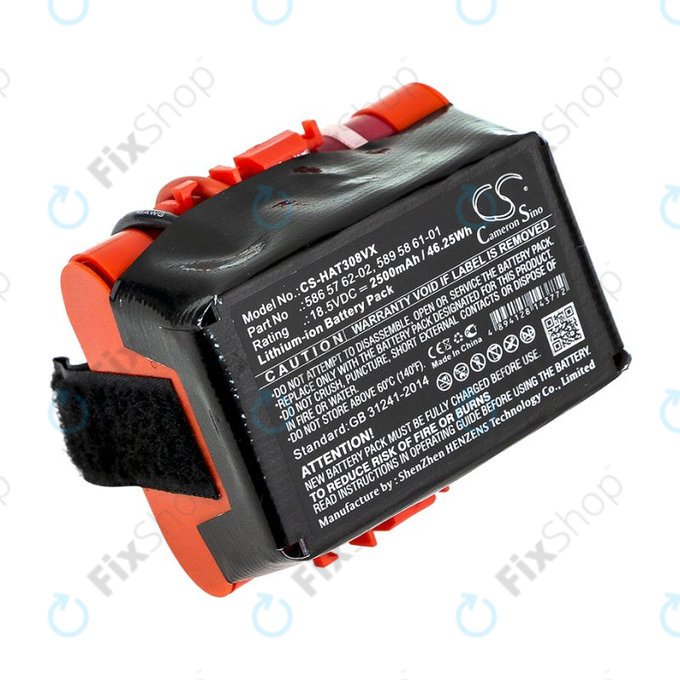 Batteria per Gardena R40, R50, R70, R80, Husqvarna Automower 305, 586 57 62-02, Li-Ion, 2500mAh, 18.5V, HQ
