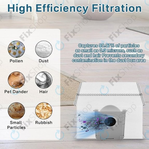 Sacchetto per aspirapolvere, 4 pz. per Ecovacs Deebot T30c, T50-series, T80-series, X8-series, X9 Pro-series