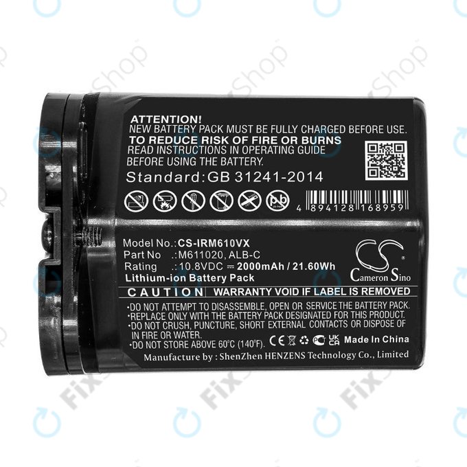 Batteria per iRobot Braava jet m6, ALB-C, M611020, Li-Ion, 2000mAh, 10.8V, HQ