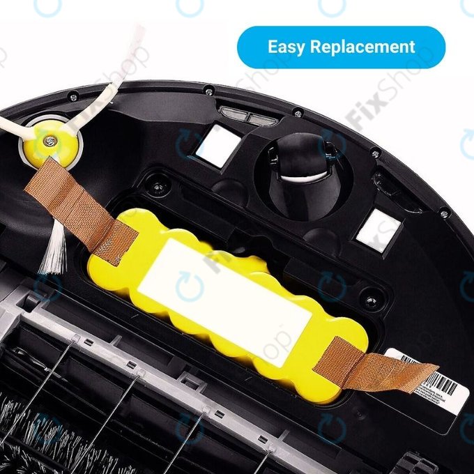 Batteria per iRobot Roomba 500, 600, 700, 800, 900-seriess, R3, Scooba 450, Vileda 137173, 11702, GD-Roomba-500, VAC-500NMH-33, Ni-MH, 2800mAh, 14.4V, HQ